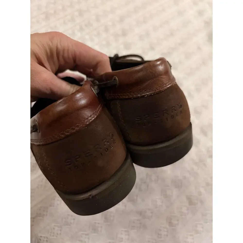 Sperry Top-Sider Brown Leather Boat Shoes Men's Size 8M Lace-Up Casual